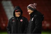 20 December 2018; Tyrone manager Mickey Harte, left, along with selector Stephen O'Neil before the Bank of Ireland Dr. McKenna Cup Round 1 match between Derry and Tyrone at Celtic Park, Derry. Photo by Oliver McVeigh/Sportsfile