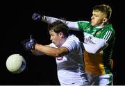 20 December 2018; Padraig Fogarty of Kildare in action against David Dempsey of Offaly during the Bord na Móna O'Byrne Cup Round 1 match between Offaly and Kildare at Faithful Fields in Kilcormac, Offaly. Photo by Piaras Ó Mídheach/Sportsfile