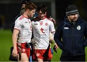 20 December 2018; Darragh Canavan of Tyrone, right, is congratulated by teammate Conor Meyler after the Bank of Ireland Dr. McKenna Cup Round 1 match between Derry and Tyrone at Celtic Park, Derry. Photo by Oliver McVeigh/Sportsfile