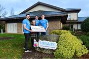 21 December 2018; Claire Shiels, Corporate Fundraiser with Lauralynn Ireland's Children's Hospice, with, from left, Tipperary hurler Patrick Maher, Dublin footballers Brian Howard and Con O'Callaghan in attendance at the LauraLynn Charitable Donation at the LauraLynn Children's Hospice in Dublin. Photo by Matt Browne/Sportsfile