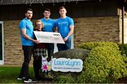 21 December 2018; Claire Shiels, Corporate Fundraiser with Lauralynn Ireland's Children's Hospice, with, from left, Tipperary hurler Patrick Maher, Dublin footballers Brian Howard and Con O'Callaghan in attendance at the LauraLynn Charitable Donation at the LauraLynn Children's Hospice in Dublin. Photo by Matt Browne/Sportsfile