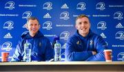 21 December 2018; Head coach Leo Cullen, left, and Dan Leavy during a Leinster Rugby Press Conference at the RDS Arena in Dublin. Photo by Piaras Ó Mídheach/Sportsfile