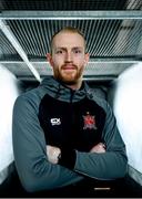 21 December 2018; Aaron McCarey poses for a portrait at Oriel Park in Dundalk after signing for Dundalk FC. Photo by Ramsey Cardy/Sportsfile