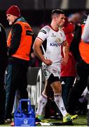 21 December 2018; John Cooney of Ulster leaves the pitch with an injury during the Guinness PRO14 Round 11 match between Ulster and Munster at the Kingspan Stadium in Belfast. Photo by Ramsey Cardy/Sportsfile