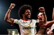 21 December 2018; Henry Speight of Ulster celebrates after his side's third try during the Guinness PRO14 Round 11 match between Ulster and Munster at the Kingspan Stadium in Belfast. Photo by Oliver McVeigh/Sportsfile