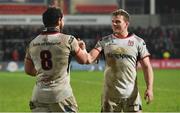 21 December 2018; Jordi Murphy, right, and Marcell Coetzee of Ulster following their victory in the Guinness PRO14 Round 11 match between Ulster and Munster at the Kingspan Stadium in Belfast. Photo by Ramsey Cardy/Sportsfile