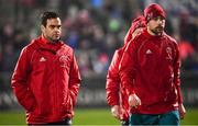 21 December 2018; Munster head coach Johann van Graan, left, and attack coach Felix Jones ahead of the Guinness PRO14 Round 11 match between Ulster and Munster at the Kingspan Stadium in Belfast. Photo by Ramsey Cardy/Sportsfile