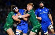 22 December 2018; Caelan Doris of Leinster is tackled by Kyle Godwin, left, and Darragh Leader of Connacht during the Guinness PRO14 Round 11 match between Leinster and Connacht at the RDS Arena in Dublin. Photo by Ramsey Cardy/Sportsfile
