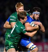 22 December 2018; Caelan Doris of Leinster is tackled by Kyle Godwin, left, and Darragh Leader of Connacht during the Guinness PRO14 Round 11 match between Leinster and Connacht at the RDS Arena in Dublin. Photo by Ramsey Cardy/Sportsfile