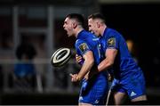 22 December 2018; Conor O'Brien of Leinster, left, celebrates after scoring his side's first try with Rory O'Loughlin during the Guinness PRO14 Round 11 match between Leinster and Connacht at the RDS Arena in Dublin. Photo by Sam Barnes/Sportsfile