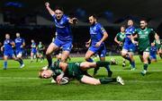 22 December 2018; Darragh Leader of Connacht dives over to score his side's second try during the Guinness PRO14 Round 11 match between Leinster and Connacht at the RDS Arena in Dublin. Photo by Eóin Noonan/Sportsfile