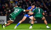 22 December 2018; Hugo Keenan of Leinster is tackled by Bundee Aki, left, and Denis Buckley of Connacht during the Guinness PRO14 Round 11 match between Leinster and Connacht at the RDS Arena in Dublin. Photo by Ramsey Cardy/Sportsfile