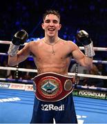 22 December 2018; Michael Conlan celebrates after defeating Jason Cunningham in their Featherweight bout at the Manchester Arena in Manchester, England. Photo by David Fitzgerald/Sportsfile