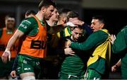 22 December 2018; Caolin Blade of Connacht, centre, is congratulated by teammates after scoring his side's fourth try during the Guinness PRO14 Round 11 match between Leinster and Connacht at the RDS Arena in Dublin. Photo by Sam Barnes/Sportsfile