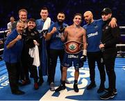 22 December 2018; Michael Conlan with his team celebrate after defeating Jason Cunningham in his Featherweight bout at the Manchester Arena in Manchester, England. Photo by David Fitzgerald/Sportsfile