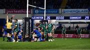 22 December 2018; Andrew Porter, hidden, of Leinster scores his side's fifth try during the Guinness PRO14 Round 11 match between Leinster and Connacht at the RDS Arena in Dublin. Photo by Matt Browne/Sportsfile