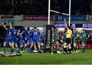22 December 2018; Andrew Porter, hidden, of Leinster scores his side's fifth try during the Guinness PRO14 Round 11 match between Leinster and Connacht at the RDS Arena in Dublin. Photo by Matt Browne/Sportsfile
