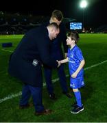 22 December 2018; Matchday mascot 8 year old Toby Agnew, from Milltown, Dublin, with Leinster players Jack McGrath and Josh van der Flier ahead of the Guinness PRO14 Round 11 match between Leinster and Connacht at the RDS Arena in Dublin. Photo by Ramsey Cardy/Sportsfile