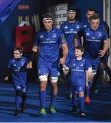22 December 2018; Matchday mascots 8 year old James Walsh, from Leopardstown, Dublin, and 8 year old Toby Agnew, from Milltown, Dublin, with Leinster captain Rhys Ruddock ahead of the Guinness PRO14 Round 11 match between Leinster and Connacht at the RDS Arena in Dublin. Photo by Ramsey Cardy/Sportsfile