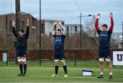 27 December 2018; Players, from left, Billy Holland, Peter O'Mahony and Jean Kleyn during Munster Rugby squad training at the University of Limerick in Limerick. Photo by Diarmuid Greene/Sportsfile