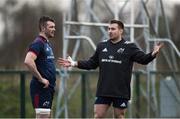 27 December 2018; Peter O'Mahony, left, and Niall Scannell in conversation during Munster Rugby squad training at the University of Limerick in Limerick. Photo by Diarmuid Greene/Sportsfile