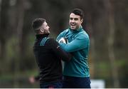 27 December 2018; Sam Arnold, left, and Conor Murray during Munster Rugby squad training at the University of Limerick in Limerick. Photo by Diarmuid Greene/Sportsfile