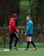 27 December 2018; Backline and attack coach Felix Jones and Keith Earls in conversation during Munster Rugby squad training at the University of Limerick in Limerick. Photo by Diarmuid Greene/Sportsfile
