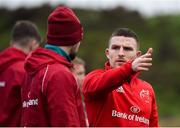 27 December 2018; Andrew Conway and Backline and attack coach Felix Jones in conversation during Munster Rugby squad training at the University of Limerick in Limerick. Photo by Diarmuid Greene/Sportsfile