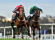 27 December 2018; Simply Ned, left, with Mark Walsh up, on their way to winning the Paddy`s Rewards Club `Sugar Paddy` Steeplechase ahead of eventual second place finisher Footpad, with Ruby Walsh up, during Day 2 of the Leopardstown Festival at Leopardstown racecourse in Dublin. Photo by Matt Browne/Sportsfile