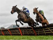 27 December 2018; Aramon, left, with Ruby Walsh up, jump the last on their way to winning the Paddy Power Future Champions Novice Hurdle ahead of second place finisher Sancta Simona, with Barry Geraghty, during Day 2 of the Leopardstown Festival at Leopardstown racecourse in Dublin. Photo by Matt Browne/Sportsfile