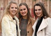 28 December 2018; Sinead Kelly left, from Kilkenny, Ailish Doyle, from Carlow, and Bríd McCabe, from Kilkenny, enjoying day three of the Leopardstown Festival at Leopardstown racecourse in Dublin. Photo by Barry Cregg/Sportsfile