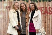 28 December 2018; Sinead Kelly left, from Kilkenny, Ailish Doyle, from Carlow, and Bríd McCabe, from Kilkenny, enjoying day three of the Leopardstown Festival at Leopardstown racecourse in Dublin. Photo by Barry Cregg/Sportsfile