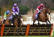 28 December 2018; Cuneo, right, with Rachael Blackmore up, jumps the last behind eventual third place finisher Thermistocles, with J.J. Slevin up, on their way to winning the Pertemps Network Handicap Hurdle Qualifier during day three of the Leopardstown Festival at Leopardstown racecourse in Dublin. Photo by Barry Cregg/Sportsfile