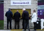 29 December 2018; A general view of racegoers queueing for racecards ahead of day four of the Leopardstown Festival at Leopardstown Racecourse in Dublin. Photo by Barry Cregg/Sportsfile