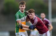 29 December 2018; Cathal Mangan of Offaly tussles with Anthony McGivney of Westmeath during the Bord na Móna O'Byrne Cup Round 2 match between Westmeath and Offaly at Lakepoint Park, St Loman's GAA Club in Mullingar, Westmeath. Photo by Piaras Ó Mídheach/Sportsfile