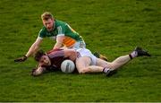 29 December 2018; Callum McCormack of Westmeath in action against Niall Darby of Offaly during the Bord na Móna O'Byrne Cup Round 2 match between Westmeath and Offaly at Lakepoint Park, St Loman's GAA Club in Mullingar, Westmeath. Photo by Piaras Ó Mídheach/Sportsfile