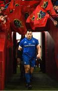 29 December 2018; Cian Healy of Leinster walks out for his 200th Leinster cap ahead of the Guinness PRO14 Round 12 match between Munster and Leinster at Thomond Park in Limerick. Photo by Ramsey Cardy/Sportsfile