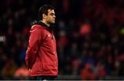 29 December 2018; Munster head coach Johann van Graan ahead of the Guinness PRO14 Round 12 match between Munster and Leinster at Thomond Park in Limerick. Photo by Ramsey Cardy/Sportsfile