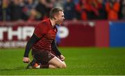 29 December 2018; Keith Earls of Munster celebrates after scoring his side's second try during the Guinness PRO14 Round 12 match between Munster and Leinster at Thomond Park in Limerick. Photo by Diarmuid Greene/Sportsfile