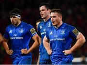 29 December 2018; Leinster players, from right, Peter Dooley, James Ryan and Max Deegan following the Guinness PRO14 Round 12 match between Munster and Leinster at Thomond Park in Limerick. Photo by Ramsey Cardy/Sportsfile
