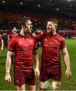 29 December 2018; Darren Sweetnam and Dan Goggin of Munster after the Guinness PRO14 Round 12 match between Munster and Leinster at Thomond Park in Limerick. Photo by Diarmuid Greene/Sportsfile