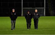 20 December 2018; Tyrone manager Mickey Harte, centre, along with Stephen O'Neil, selector, left, and assistant manager Gavin Devlin before the Bank of Ireland Dr. McKenna Cup Round 1 match between Derry and Tyrone at Celtic Park, Derry. Photo by Oliver McVeigh/Sportsfile