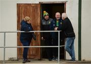 30 December 2018; In attendance, from left, Donegal county secretary Aideen Gillen, Donegal manager Declan Bonner, Donegal team liason officer Packie McDwyer and Donegal Tresurer Alan Boyd prior to the Bank of Ireland Dr McKenna Cup Round 1 match between Donegal and QUB at MacCumhaill Park in Ballybofey, Donegal. Photo by Oliver McVeigh/Sportsfile