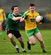 30 December 2018; Jamie Brennan of Donegal in action against Conor McCloskey of Queens University Belfast during the Bank of Ireland Dr McKenna Cup Round 1 match between Donegal and QUB at MacCumhaill Park in Ballybofey, Donegal. Photo by Oliver McVeigh/Sportsfile