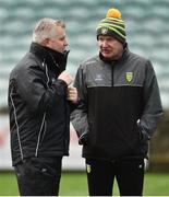 30 December 2018; Donegal manager Declan Bonner, right, with selector Stephen Rochford before the Bank of Ireland Dr McKenna Cup Round 1 match between Donegal and QUB at MacCumhaill Park in Ballybofey, Donegal. Photo by Oliver McVeigh/Sportsfile