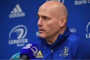 31 December 2018; Backs coach Felipe Contepomi during a Leinster Rugby press conference at Leinster Rugby Headquarters in Dublin. Photo by Ramsey Cardy/Sportsfile