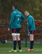 31 December 2018; Peter O'Mahony and Keith Earls in conversation during Munster Rugby squad training at the University of Limerick in Limerick. Photo by Diarmuid Greene/Sportsfile