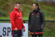 31 December 2018; Dave Kilcoyne in conversation with strength and conditioning coach Aidan O'Connell during Munster Rugby squad training at the University of Limerick in Limerick. Photo by Diarmuid Greene/Sportsfile