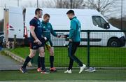 31 December 2018; Peter O'Mahony, Keith Earls and Conor Murray arrive for Munster Rugby squad training at the University of Limerick in Limerick. Photo by Diarmuid Greene/Sportsfile