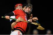 2 January 2019; Robert Downey of Cork is tackled by DJ Foran of Waterford  during the Co-Op Superstores Munster Hurling League 2019 match between Cork and Waterford at Mallow GAA Grounds in Mallow, Co. Cork.  Photo by Eóin Noonan/Sportsfile